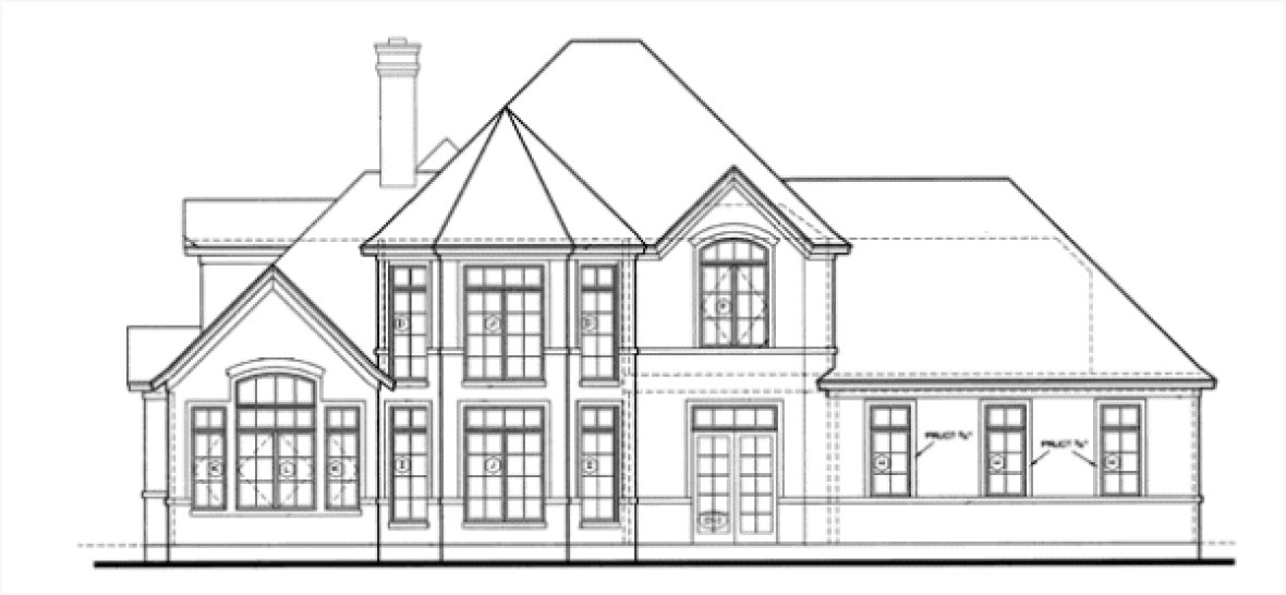 Rear Elevation for House Plan #150719