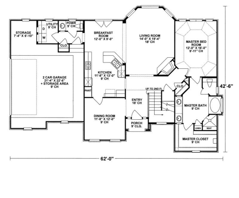 Main Floor Plan for House Plan #150719