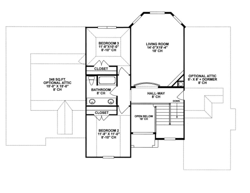 Second Floor Plan for House Plan #150719