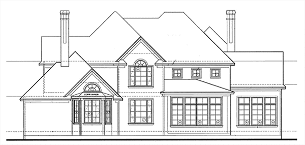 Rear Elevation for House Plan #153719