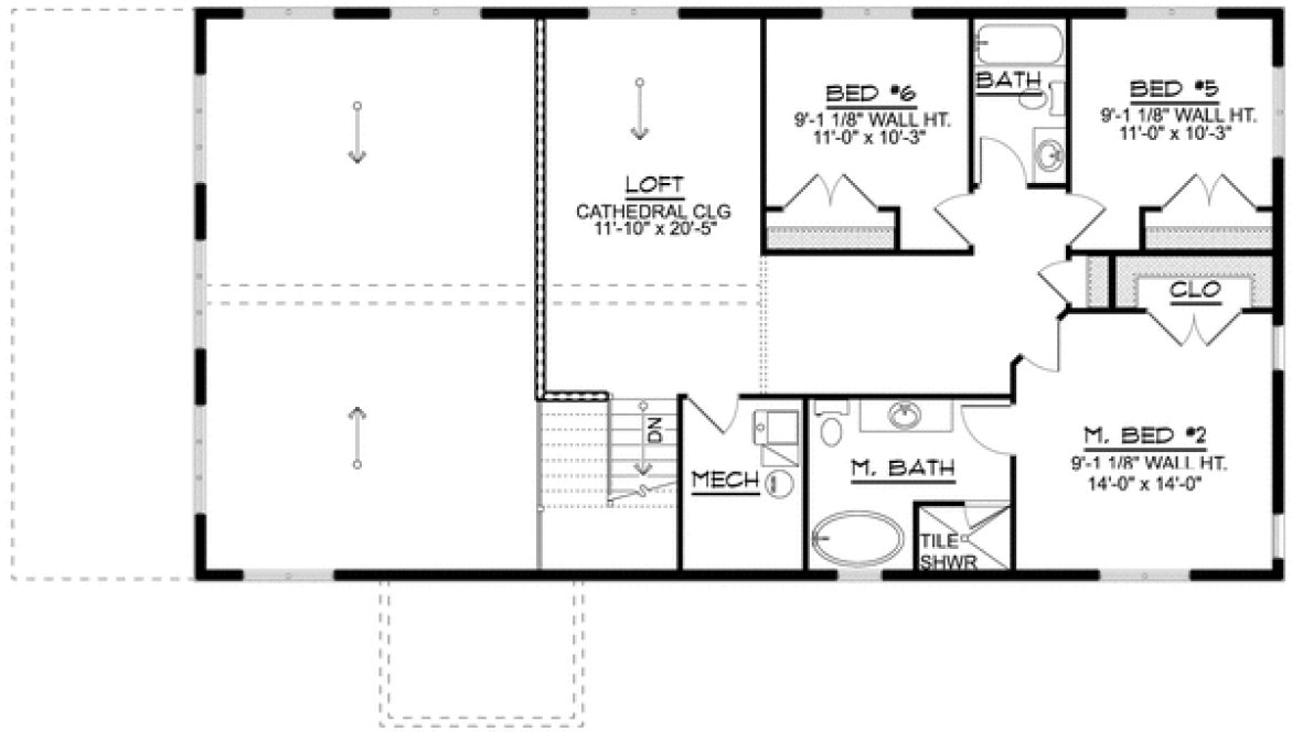 Second Floor Plan for House Plan #755452