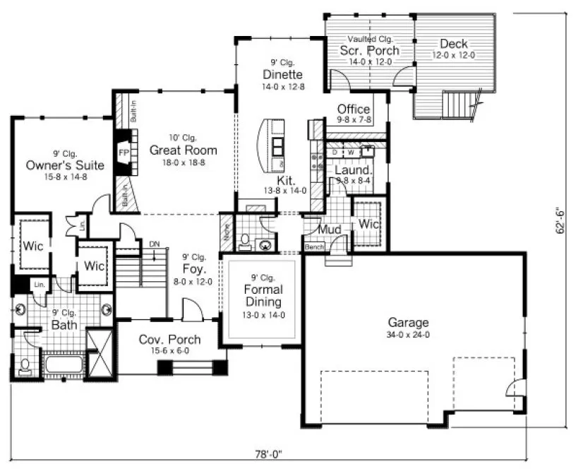 Main Floor Plan for House Plan #286312