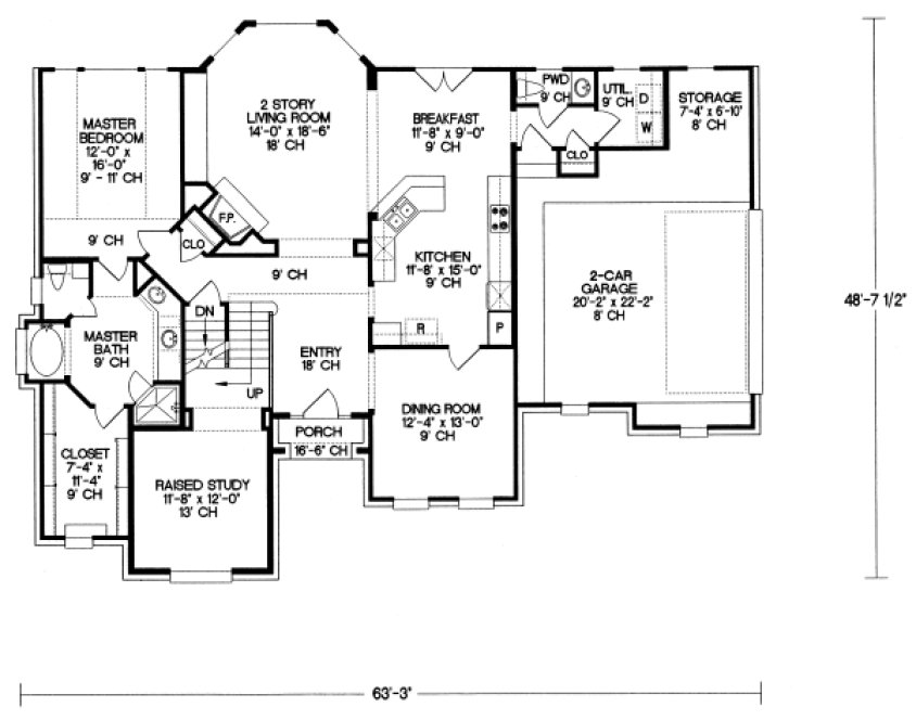Main Floor Plan for House Plan #150819