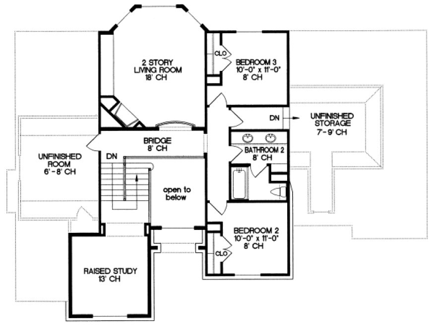 Second Floor Plan for House Plan #150819