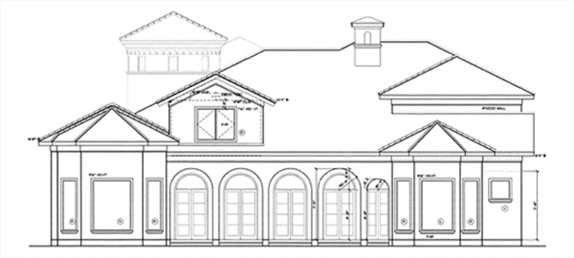 Rear Elevation for House Plan #155529