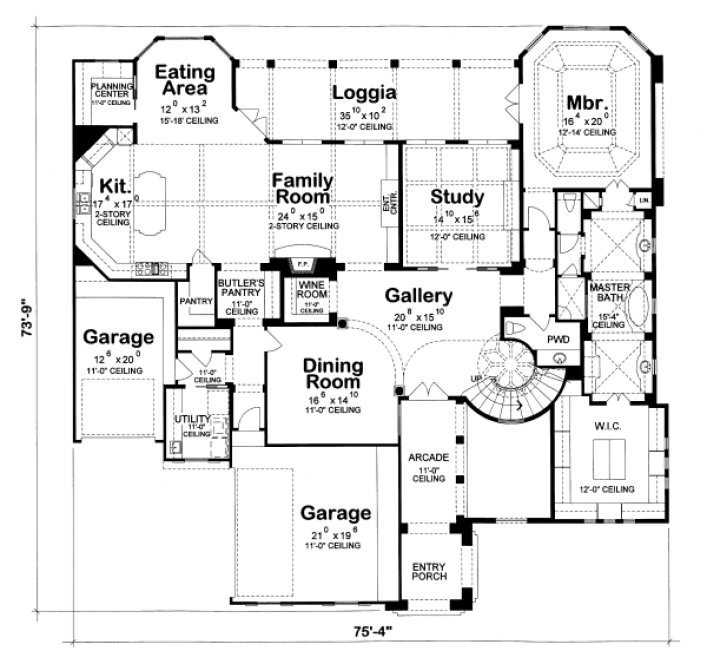 Main Floor Plan for House Plan #155529