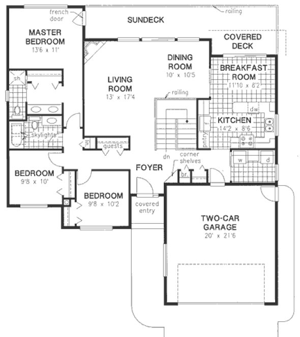 Main Floor Plan for House Plan #136109