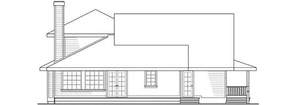 Rear Elevation for House Plan #341001
