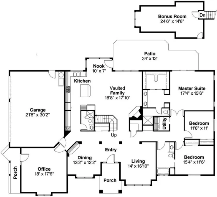 Main Floor Plan for House Plan #348001