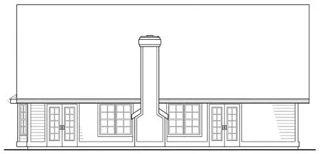 Rear Elevation for House Plan #342101