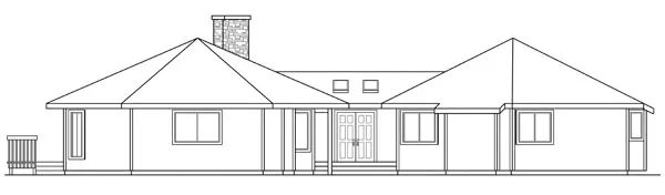 Rear Elevation for House Plan #346101