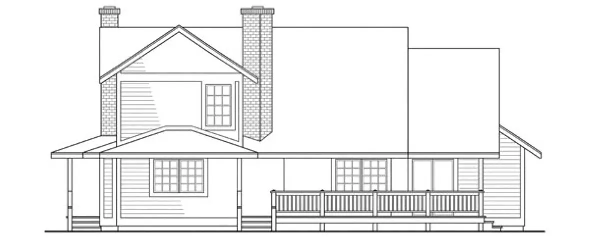 Rear Elevation for House Plan #340201