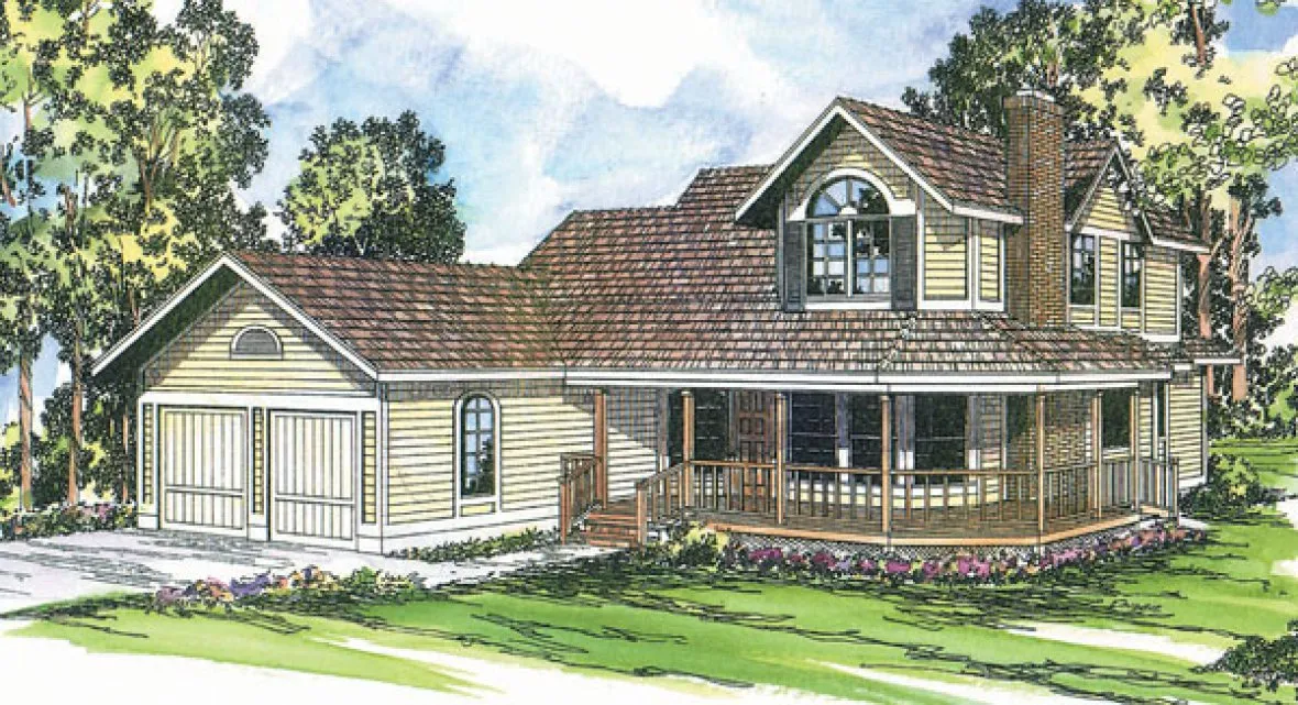 Full Rendering for House Plan #340201