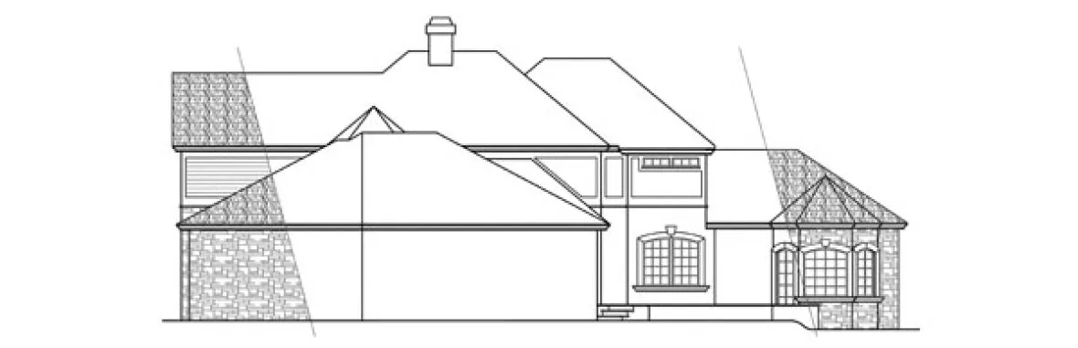 Rear Elevation for House Plan #341301