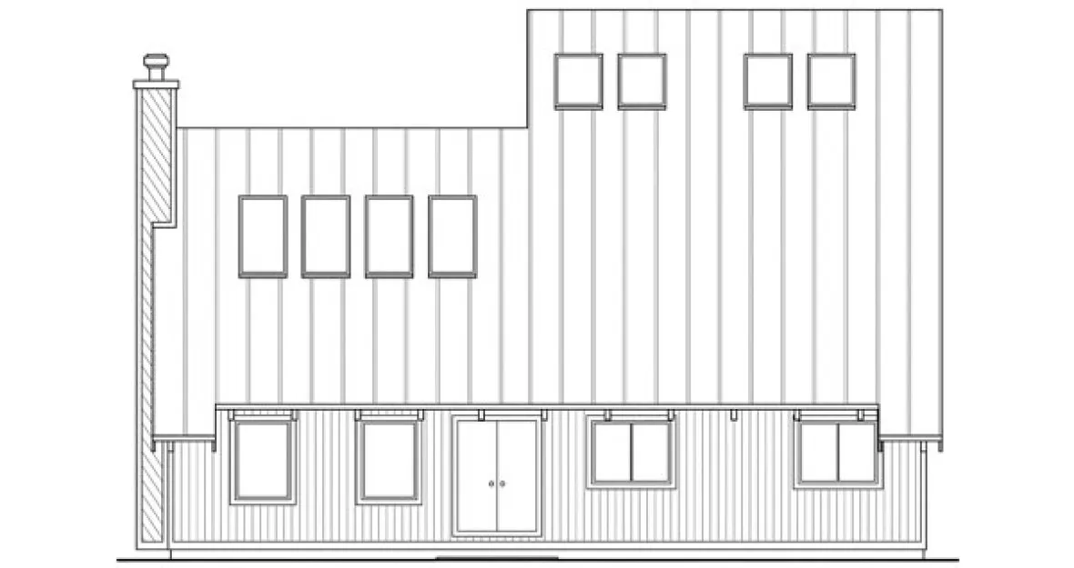 Rear Elevation for House Plan #344301