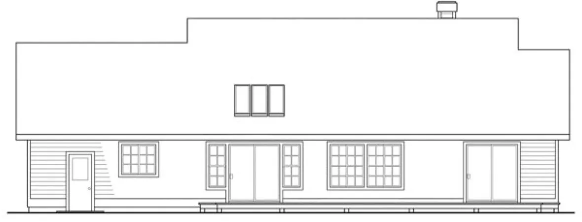 Rear Elevation for House Plan #345401