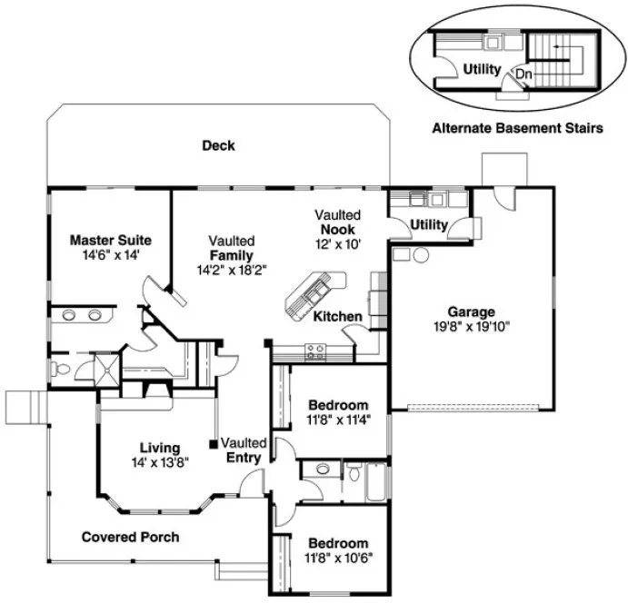 Main Floor Plan for House Plan #345401