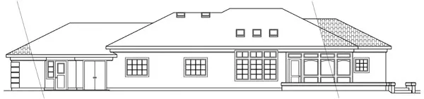 Rear Elevation for House Plan #343501
