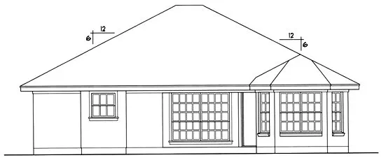Rear Elevation for House Plan #446911