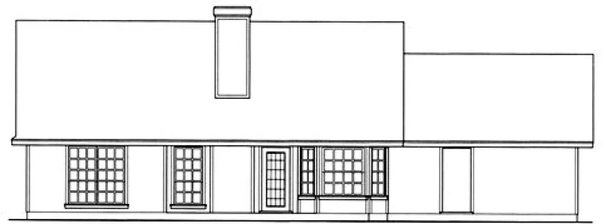 Rear Elevation for House Plan #442221