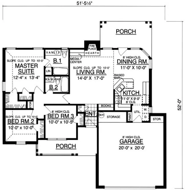 Main Floor Plan for House Plan #443221