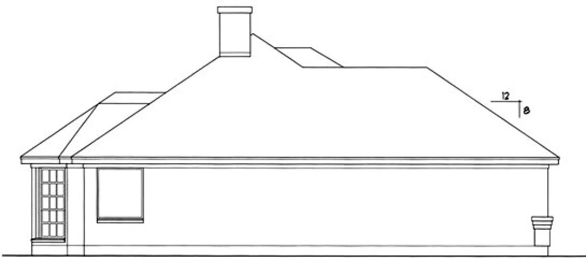Left Elevation for House Plan #440031