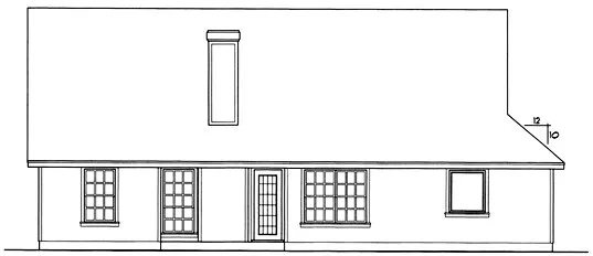 Rear Elevation for House Plan #444731