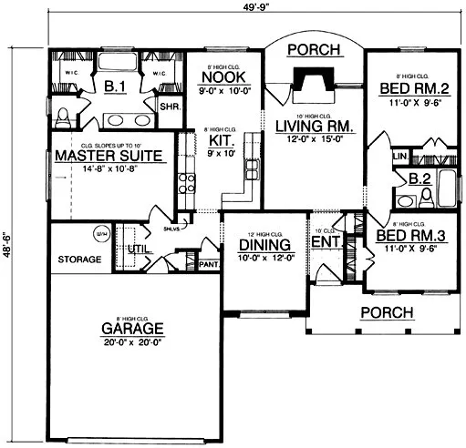 Main Floor Plan for House Plan #444731