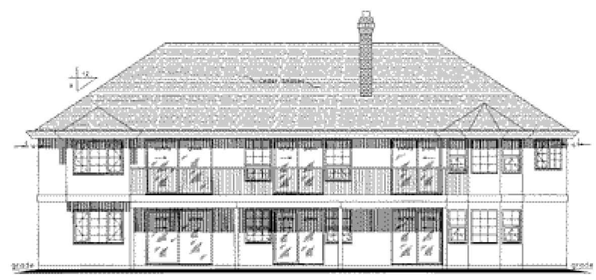 Rear Elevation for House Plan #134209