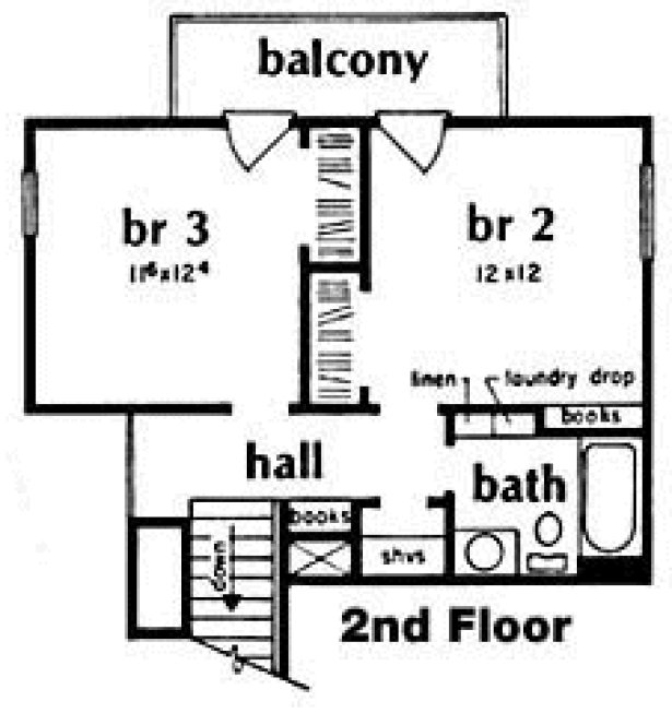 Second Floor Plan for House Plan #378671
