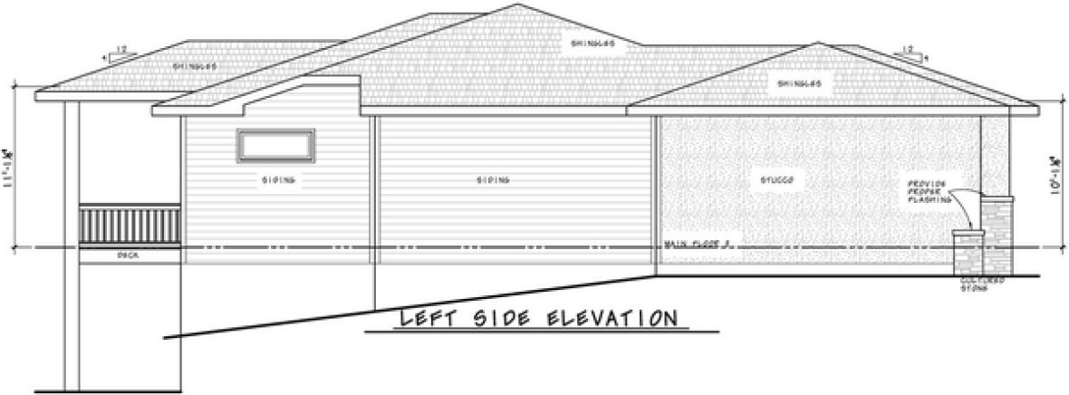 Left Elevation for House Plan #154081