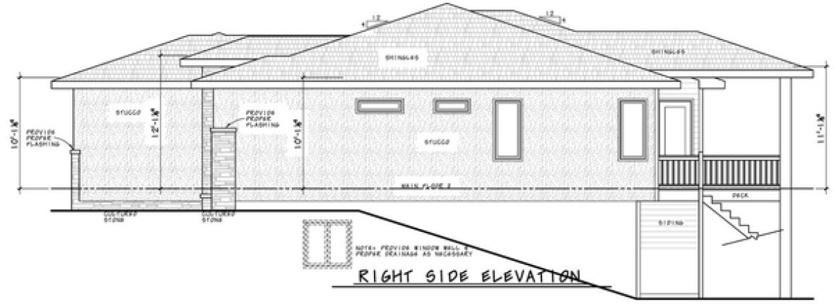 Right Elevation for House Plan #154081