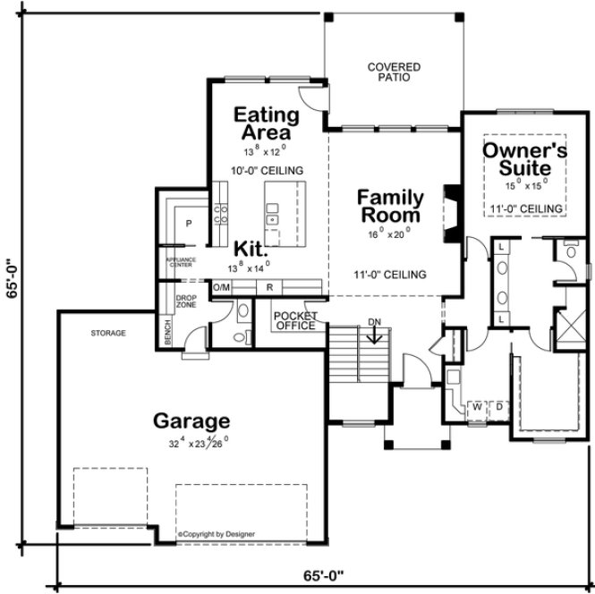 Main Floor Plan for House Plan #154081