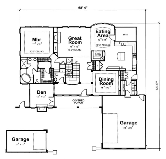 Main Floor Plan for House Plan #153512