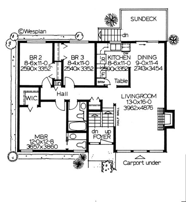 Main Floor Plan for House Plan #200268