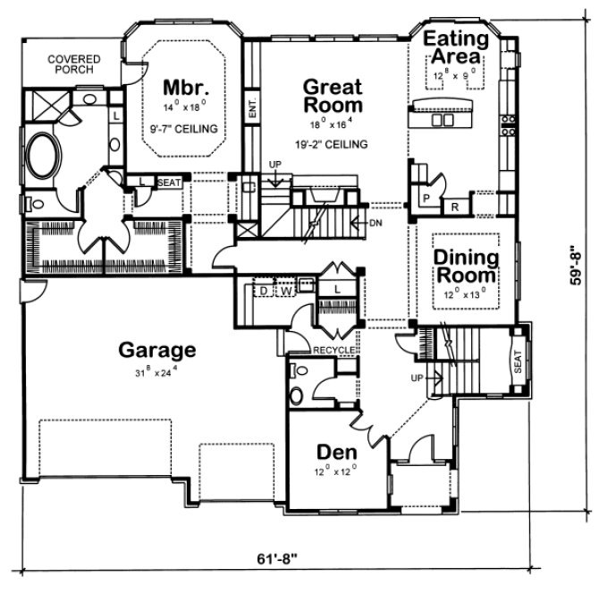 Main Floor Plan for House Plan #155512