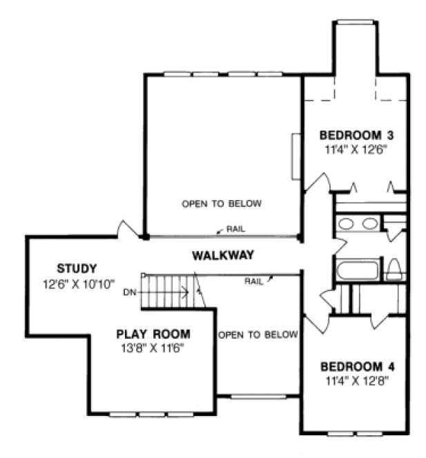 Second Floor Plan for House Plan #247042