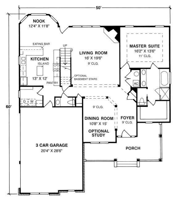 Main Floor Plan for House Plan #241042