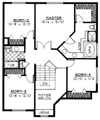 Second Floor Plan for House Plan #231219