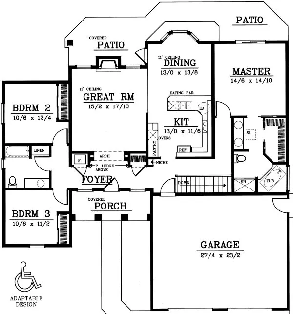 Main Floor Plan for House Plan #231129
