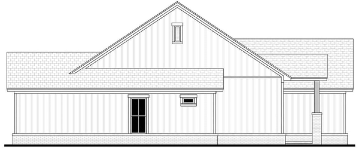 Left Elevation for House Plan #302591