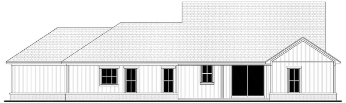 Rear Elevation for House Plan #302591