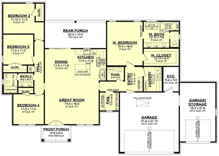 Main Floor Plan for House Plan #302591