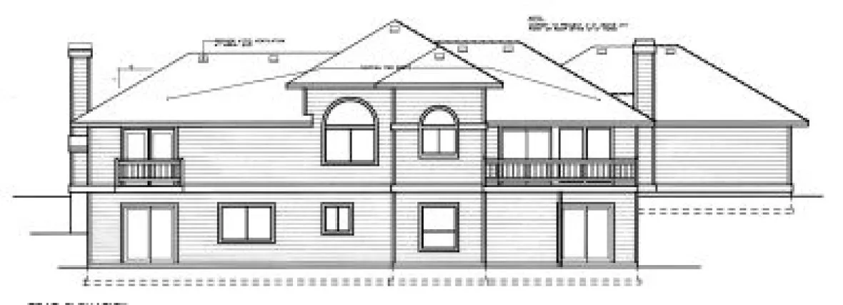 Rear Elevation for House Plan #231112