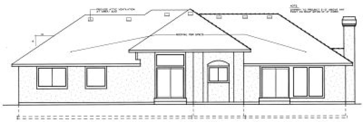 Rear Elevation for House Plan #233112