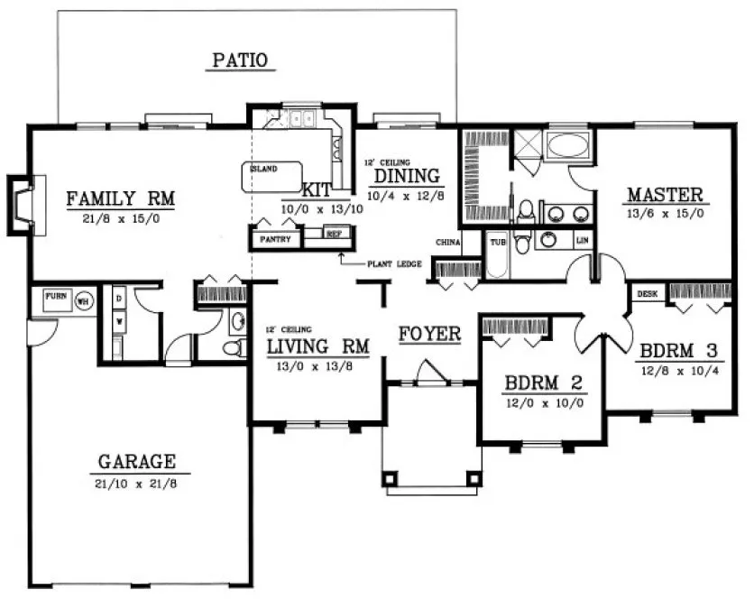 Main Floor Plan for House Plan #233112