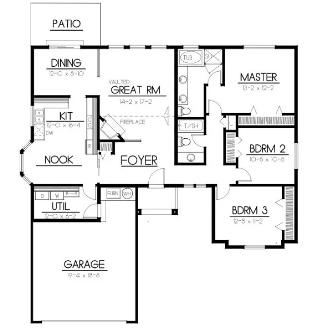 Main Floor Plan for House Plan #234112