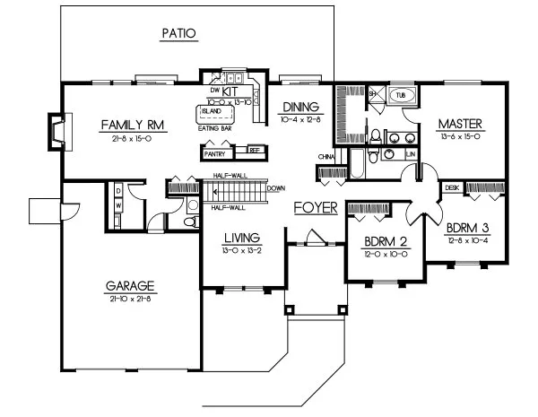 Main Floor Plan for House Plan #235112