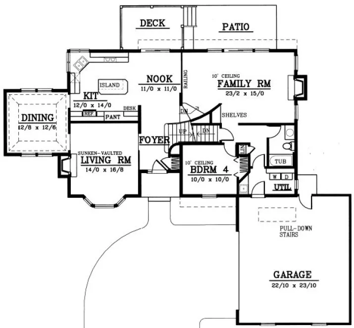 Main Floor Plan for House Plan #234229