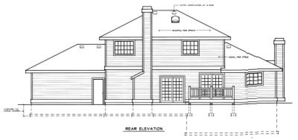 Rear Elevation for House Plan #235022